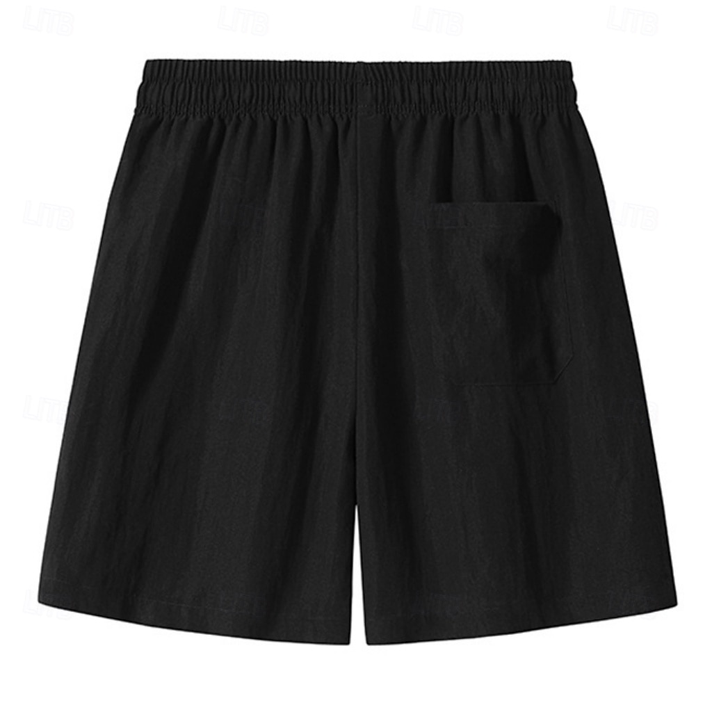 Men's Shorts Summer Shorts Tencel Linen Shorts Beach Shorts Drawstring Elastic Waist Plain Comfort Soft Short Daily Outdoor Beach Fashion Casual Black White Inelastic 2026 - $25.99 –P4