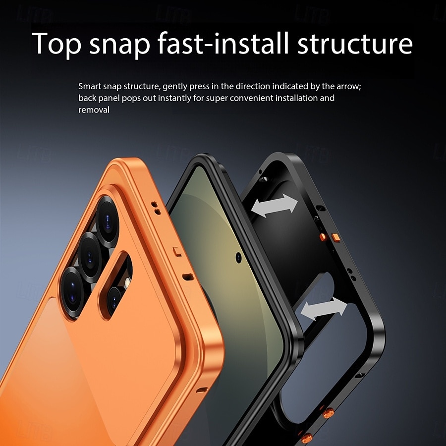 telefone Capinha Para Samsung Galaxy S26 Ultra Capa traseira Caso de Adsorção Magnética Proteção de corpo inteiro Antichoque Retro Metal de 2026 por $26.99 –P7