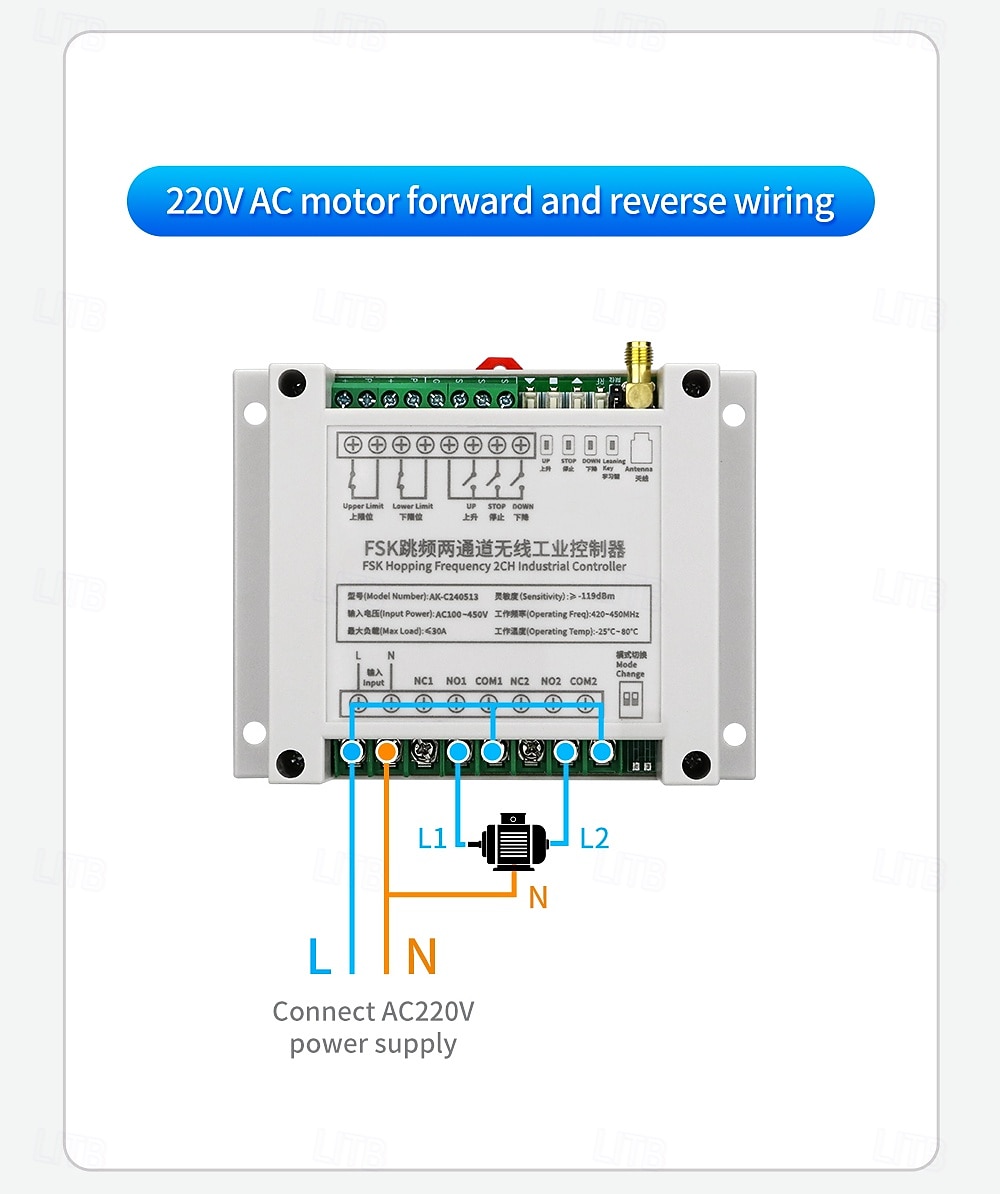 AC100V-400V 2CH Hopping Frequency 30A Remote Control Switches 220V 2Relay Receiver 2026 - $66.99 –P11