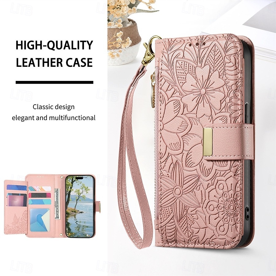 Phone Case For Samsung Galaxy S26 S26 Plus S26 Ultra Wallet Case Flip Cover with Stand Holder Zipper with Wrist Strap Tree Retro TPU PU Leather 2026 - $18.99 –P12