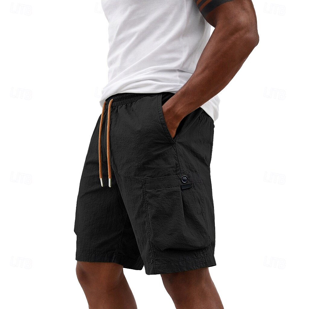 Hombre Activo Pantalón Corto Cargo Pantalón corto Pantalones cortos casuales Pantalón corto deportivo Bolsillo Cintura elástica Puro Plano Un Color Secado rápido Deportes Longitud de la rodilla 2026 - $35.99 –P2