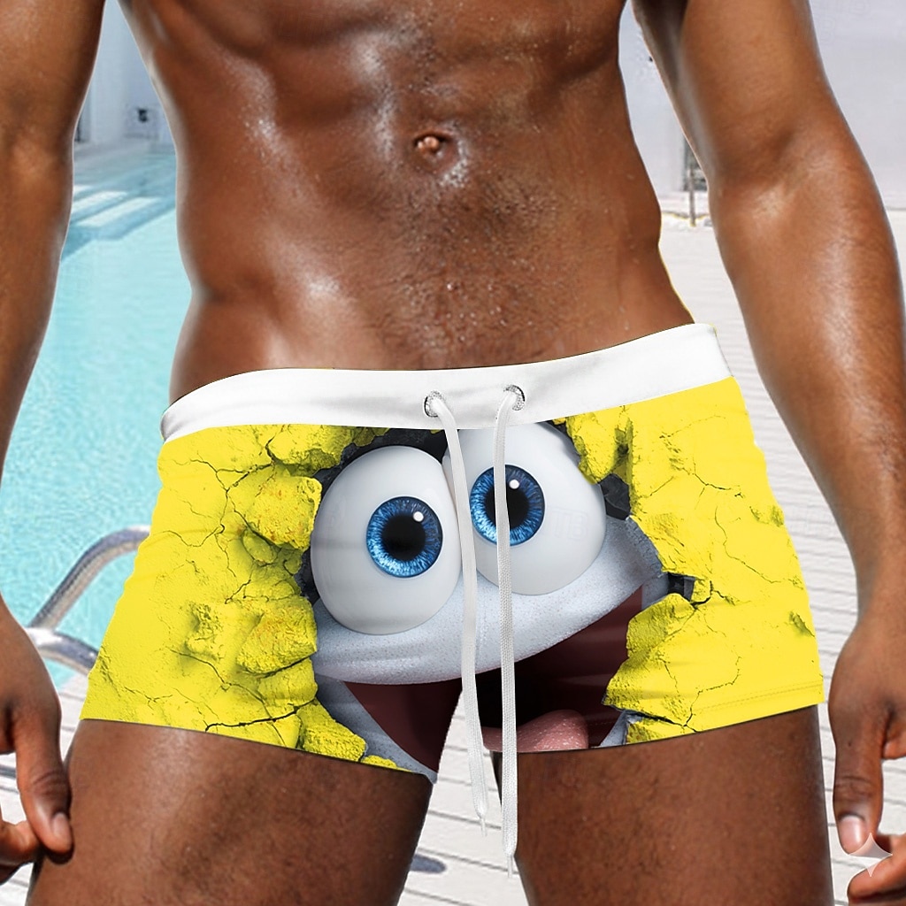 Homme Illusion d'optique Drôle Visage Souriant Shorts de bain Shorts de Surf Caleçons de Bain Taille Moyenne Hawaïen Plage Fête Cordon de serrage avec doublure en mesh Taille Élastique Designer de 2026 ? $16.99 –P2