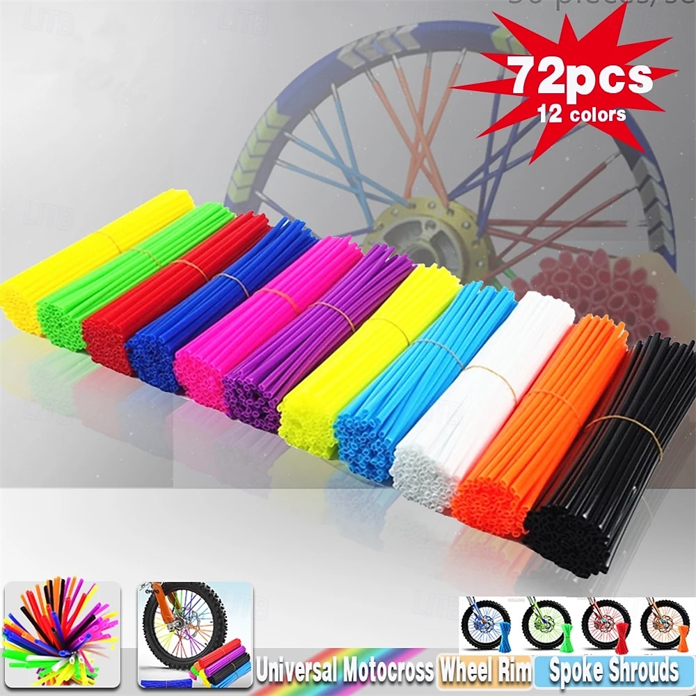 72PCS 24cm Universal Dirt Bike Spoke Covers Motorcycle Wheel Rim Spoke Wrap Kit Skins Protector Cover For Motocross Bicycle Bike 2026 - $9.99 –P6