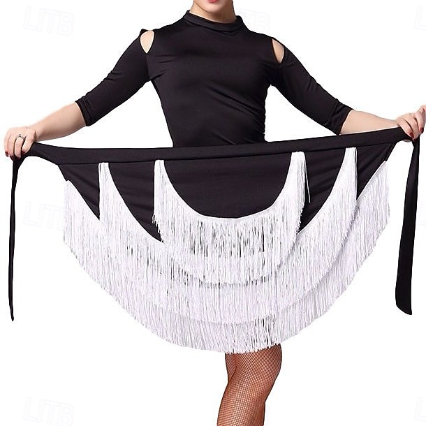 Women's Black Fringe Latin Dance Skirt 2026 - $28.99 –P6