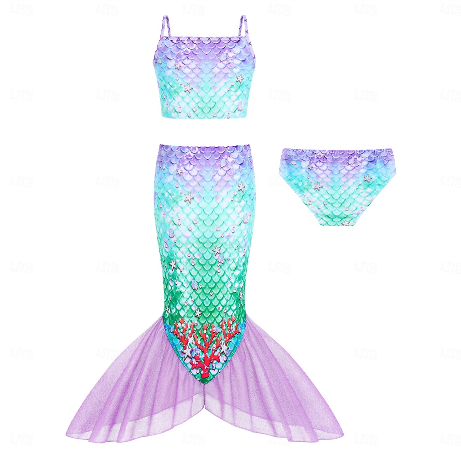 Mermaid Princess Dress Swimwear Movie Cosplay for Girls' Kid's Masquerade Party Holiday Festival 2026 - $25.99 –P3