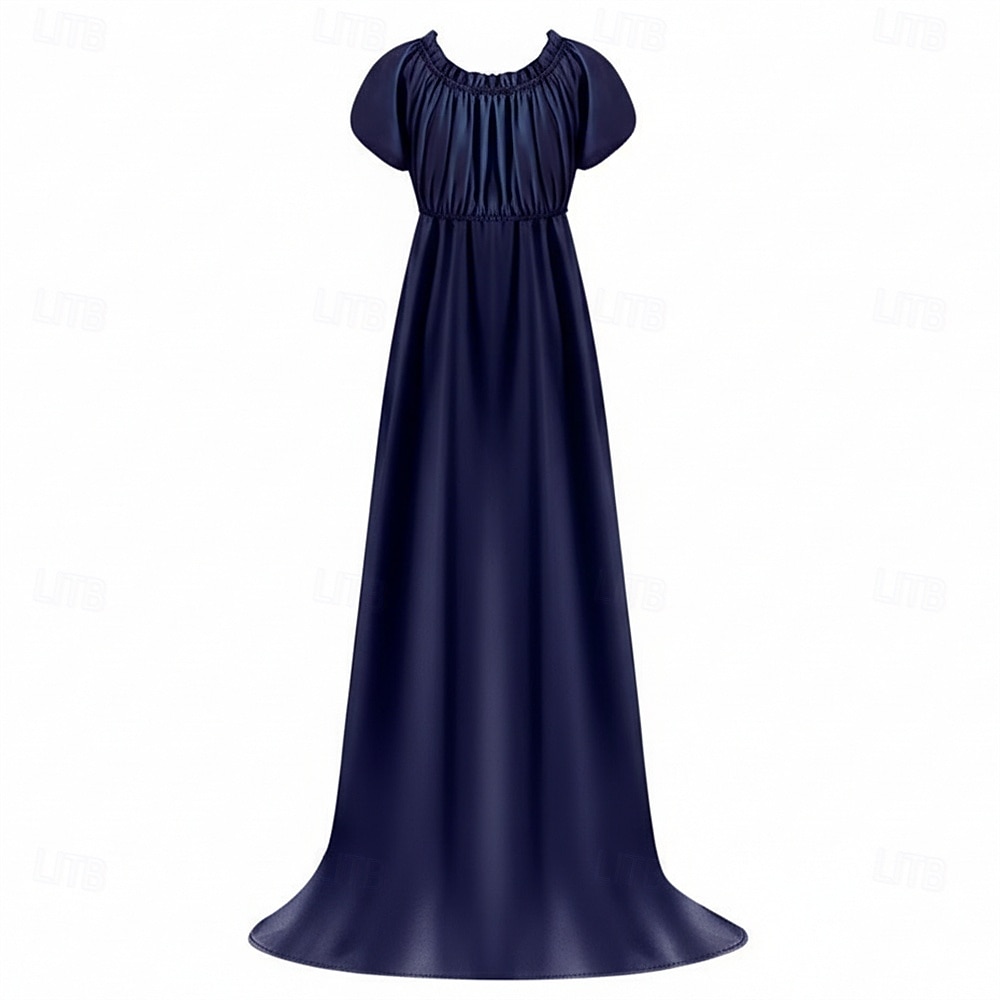 Renaissance 19ème siècle Période de la Régence Longueur au sol Robe Manches courtes Princesse Dame Col rond Déguisement Femmes Royal Halloween Carnaval Foire de la Renaissance Soirée à thème rétro de 2026 ? $59.99 –P17