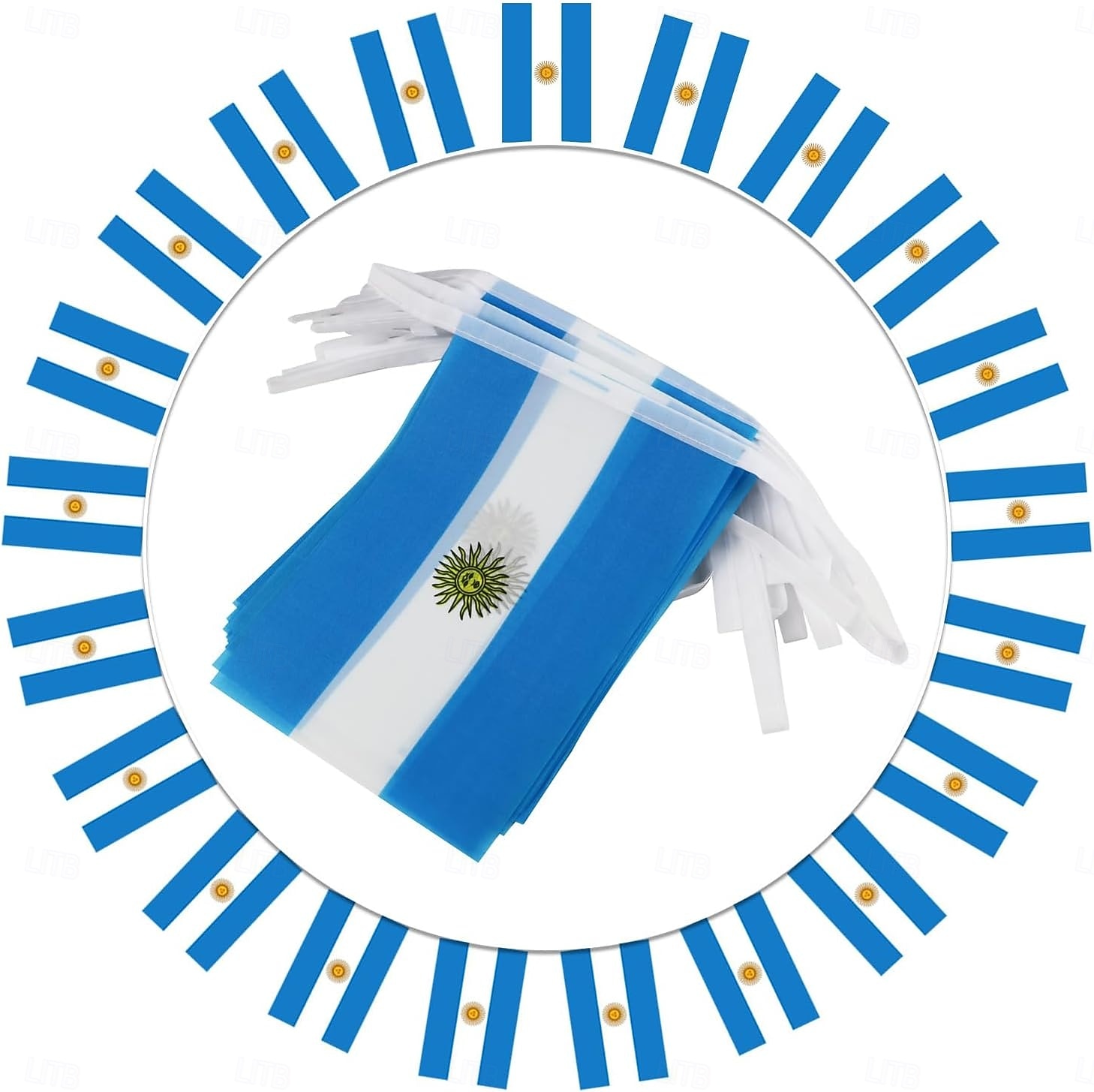 Argentina String Flag Pennant Banner for Soccer World Summer Cup Match 50 Flags, 46 Feet Small Mini Argentine Flags Bunting Banner for Country Decoration, School, Party, Sports Events 2026 - $16.99 –P2