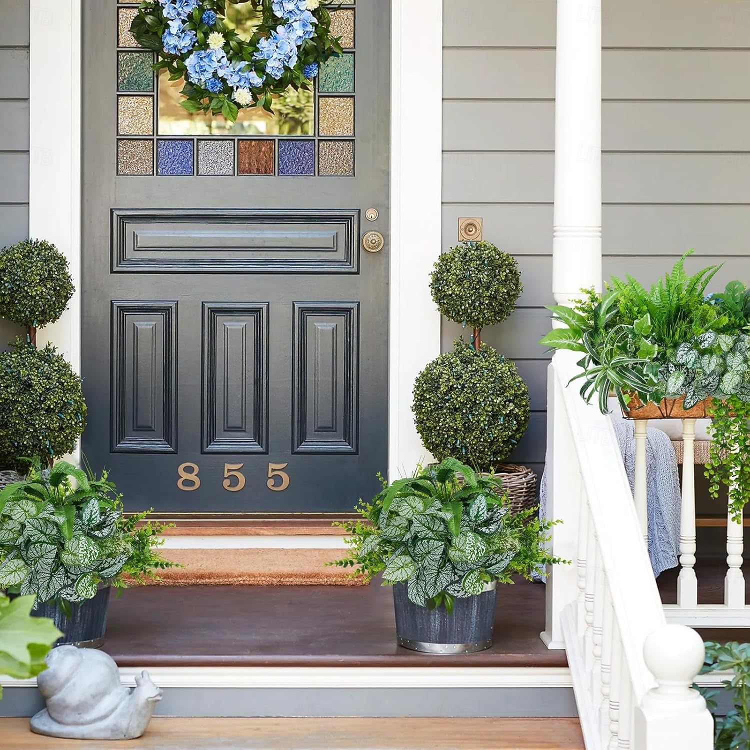 2026年 16個の屋外用人工植物、UV耐性フェイク低木、プラスチック製グリーン、屋外屋内吊り下げ植物、庭、ポーチ、窓辺のプランター、ホームウェディング、ファームハウス装飾用フェイク植物  コレクション – $31.99 –P6