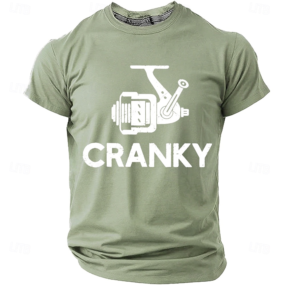 Men's Cranky Fishing Reel Spinning Reel Funny Humorous Pun Fisherman Gift T Shirt Graphic Regular Fit Outdoor Fishing Trip Designer Clothing Apparel S M L XL XXL XXXL 2026 - $22.99 –P3