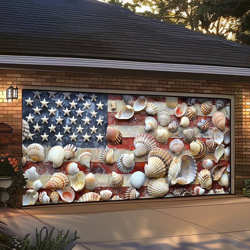 4 de julio de 2026 250° Día de los Caídos Tapiz Cubierta de Puerta de Garaje Gran Fondo Colgante Bandera Americana Vintage 3D Fiesta Patriótica Al Aire Libre Fondos de Tiro Decoración de Hogar 2026 - $59.99 –P5