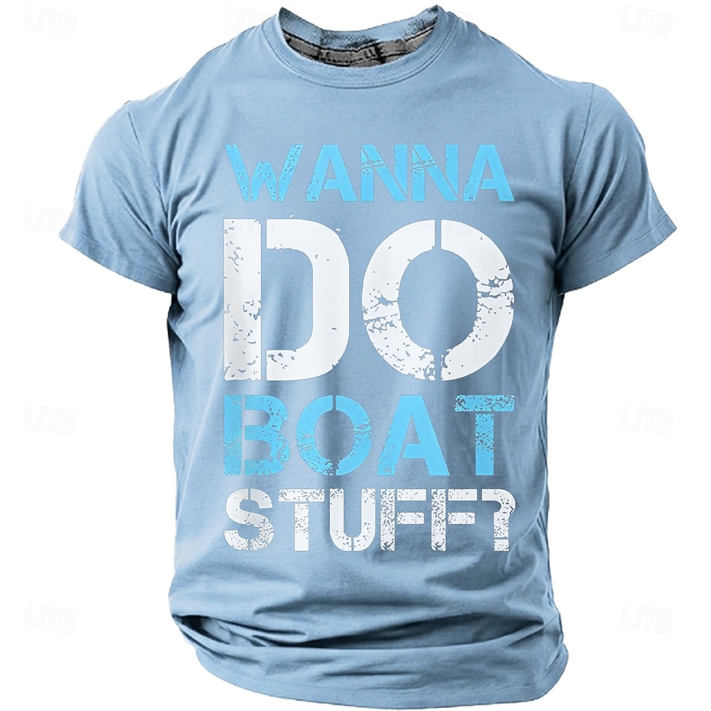 Heren T-shirt met retro nautische, boot- en watersportprint, distressed graphic, regular fit, geschikt voor het leven aan het meer of op het strand. Designer kleding in de maten S, M, L, XL, XXL en 2026 - ₪76 –P7