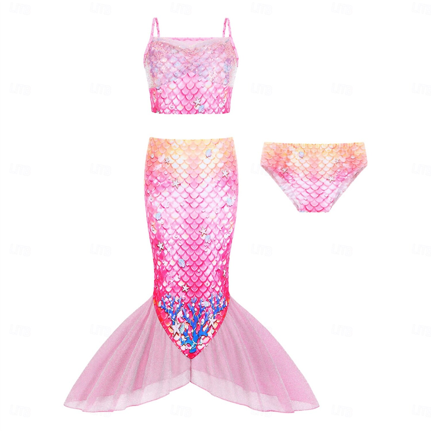 Mermaid Princess Dress Swimwear Movie Cosplay for Girls' Kid's Masquerade Party Holiday Festival 2026 - $22.99 –P3