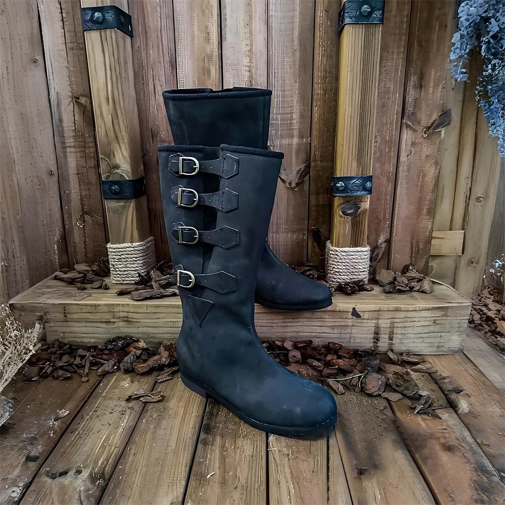 Retro Vintage Medieval Renaissance Boots Warrior Knight Ritter Ranger Buckle Fancy Dress Men's Halloween Carnival Event / Party Masquerade LARP Adults' Shoes 2026 - $74.99 –P4