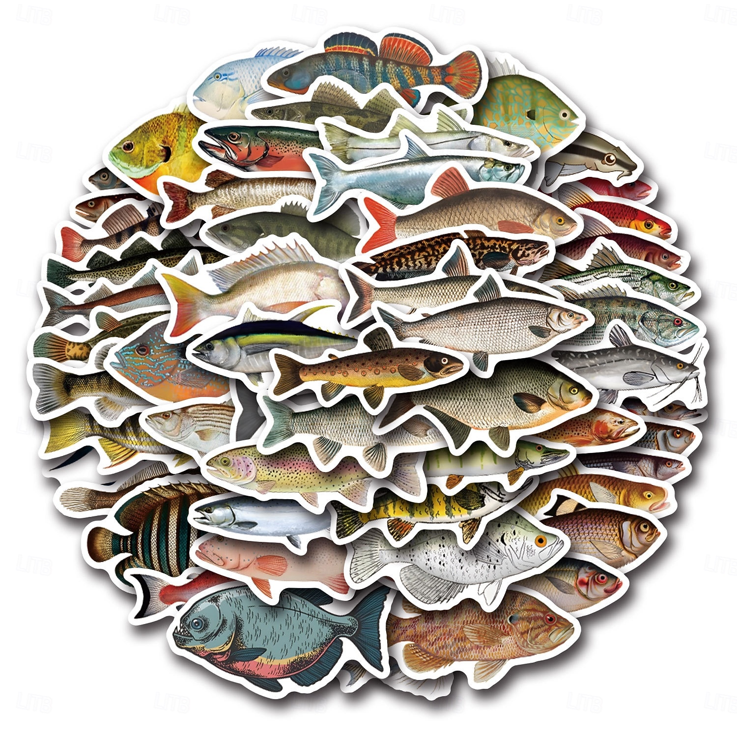 110 adesivi di pesci per adulti e bambini, adesivi in vinile impermeabili di animali marini oceanici per laptop, borraccia, telefono, Kindle, diario, album di ritagli, skateboard, bagagli, senza del 2026 a $10.49 –P10