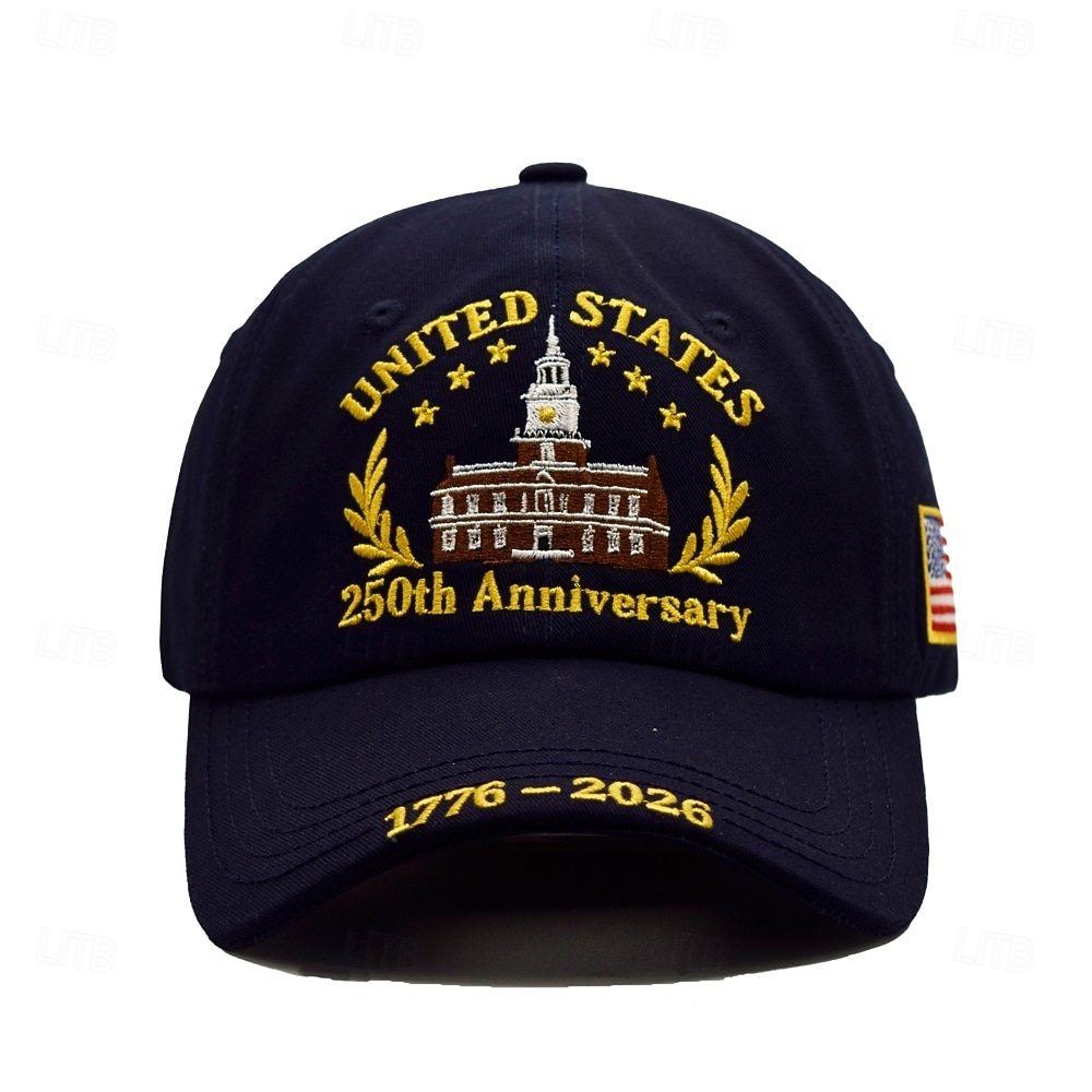 USA:s 250-årsjubileumskepp, broderad patriotisk basebollkeps, 1776-2026, justerbar bomullskepp, 4 juli, USA-firandegåva 2026 - $16.99 –P3