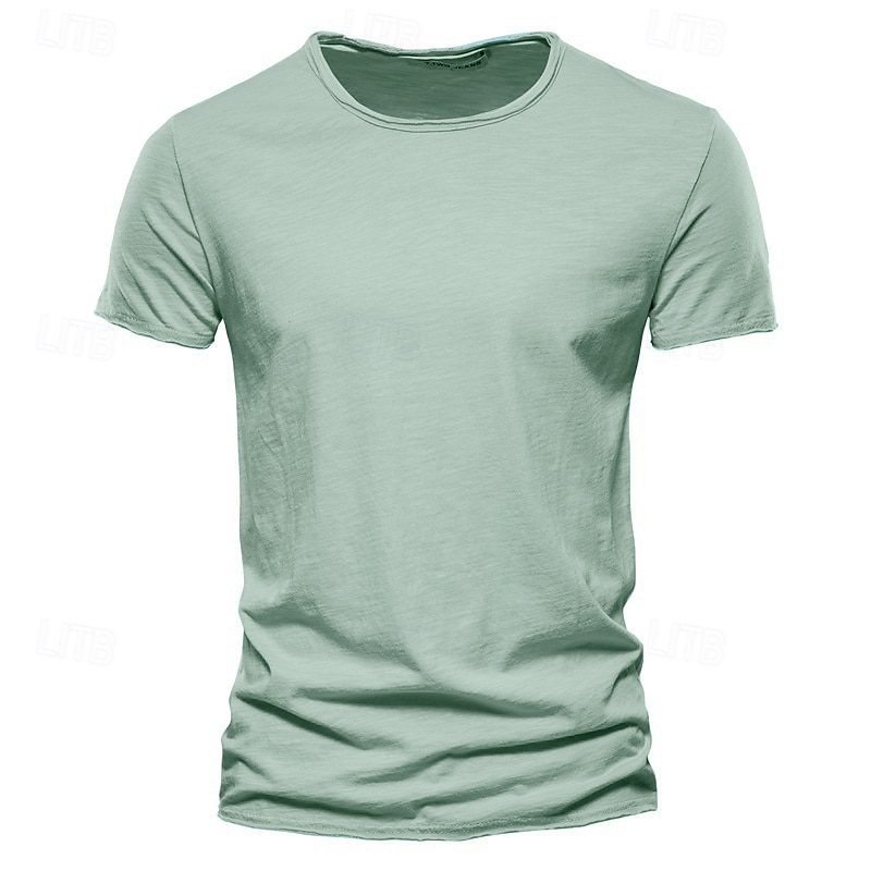 Άνδρας Μπλουζάκι Μπλουζάκι από μπαμπού Κοντομάνικο Λαιμόκοψη Καλοκαίρι Συμπαγές / Απλό χρώμα Καθημερινό Κλασσικό στυλ Καθημερινά Κάμελ Μαύρο Λευκό Κορυφαίο μπλουζάκι για άνδρες 2026 - $17.99 –P14