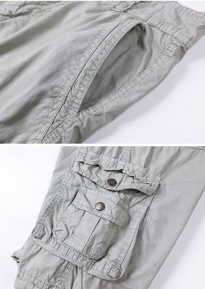 Herren Cargohose Cargohosen Cargo-Shorts Shorts Freizeitshorts Tasche Einfach Einheitliche Farbe Knielang Lässig Outdoor Streetwear Mode Streetwear Blau Schwarz Unelastisch 2026 - $18.49 –P9