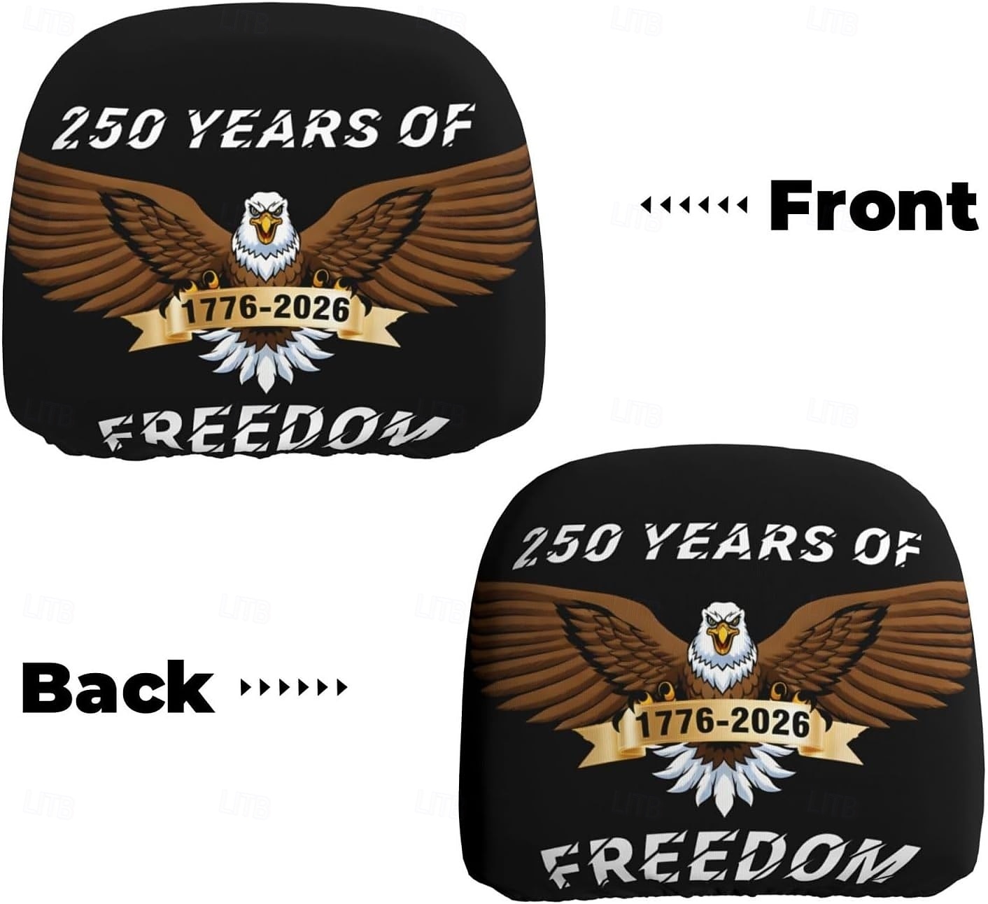 Funda para reposacabezas de coche conmemorativa del 250 aniversario, 2 unidades, conmemorativa de la Independencia de Estados Unidos (1776-2026), soporte espinal resistente para conducción de larga distancia, ajuste universal para coches, camiones y SUV. 2026 - $11.99 –P23