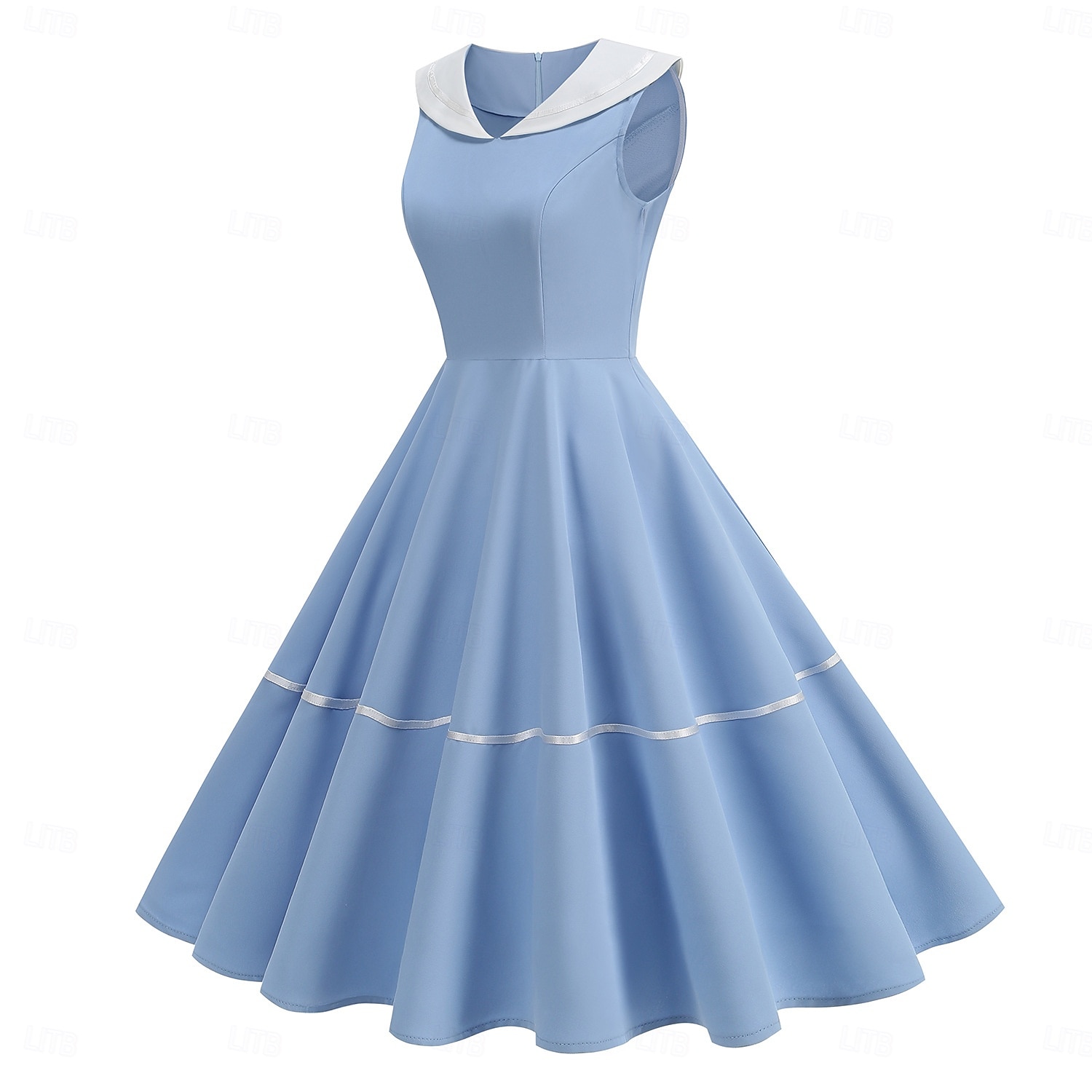 Anos 50 Retro Vintage Até os Joelhos Vestidos Rockabilly Vestido Flare Sem Mangas Côr Sólida Fantasia Mulheres Carnaval Baile de Máscaras Baile de Formatura Festa de Noite Festa de Noivado Adulto de 2026 por $47.99 –P16