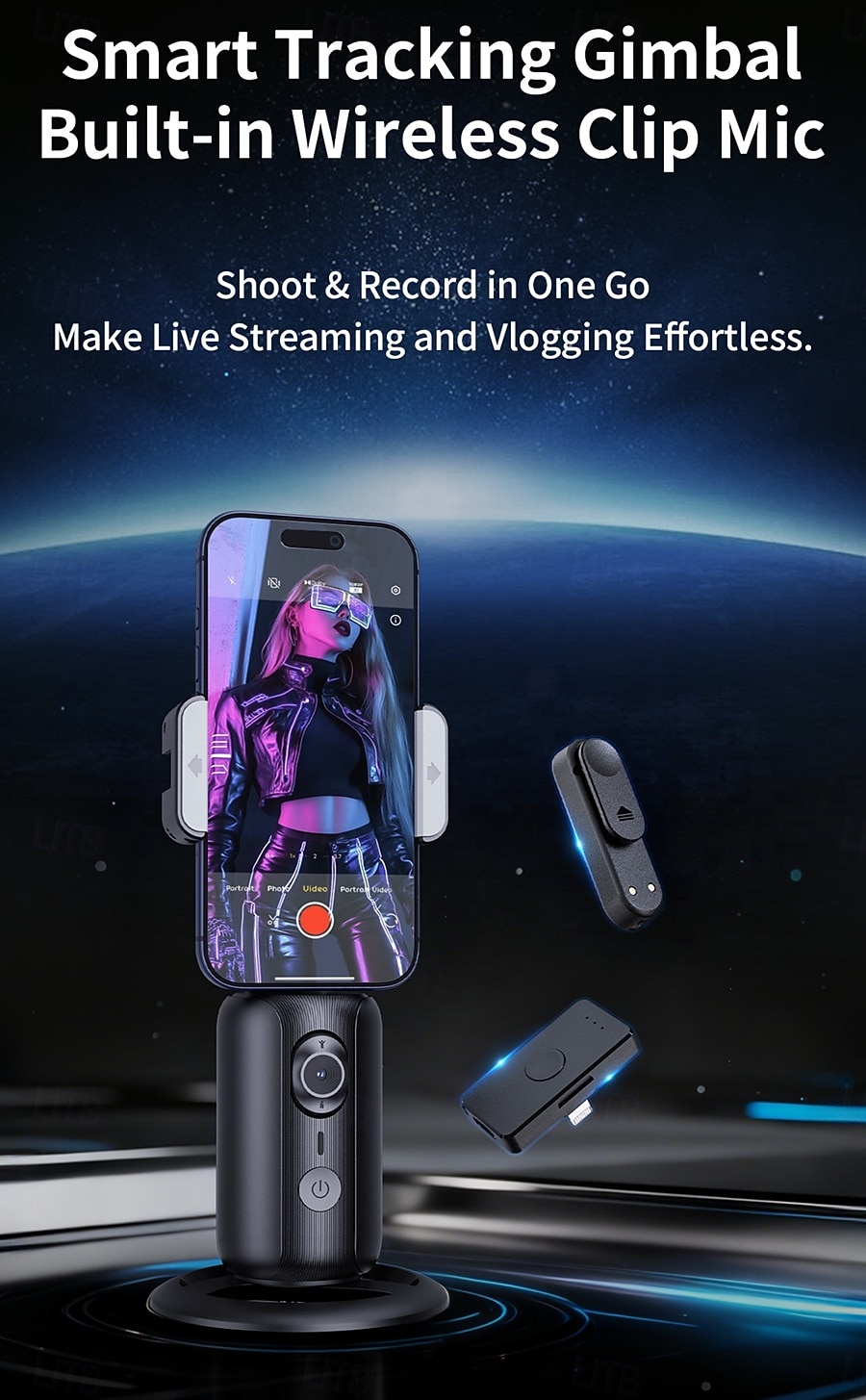 Auto Face Tracking Phone Holder,No App Required,360 Rotation Phone Camera Stand with Remote and Gesture Control, Smart Shooting Tripod for Vlog/TIK Tok Live Streaming YouTube Video Recording 2026 - $41.99 –P1