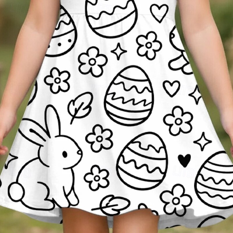 Pâques FILLE 3D Graphique Lapin Robe Manche Courte Impression 3D Été Printemps Quotidien Vacances Soirée Mignon Basique Occasionnel Enfants 4-12 ans Robe Décontractée Robe trapèze Mi-long Coupe de 2026 ? $20.99 –P3