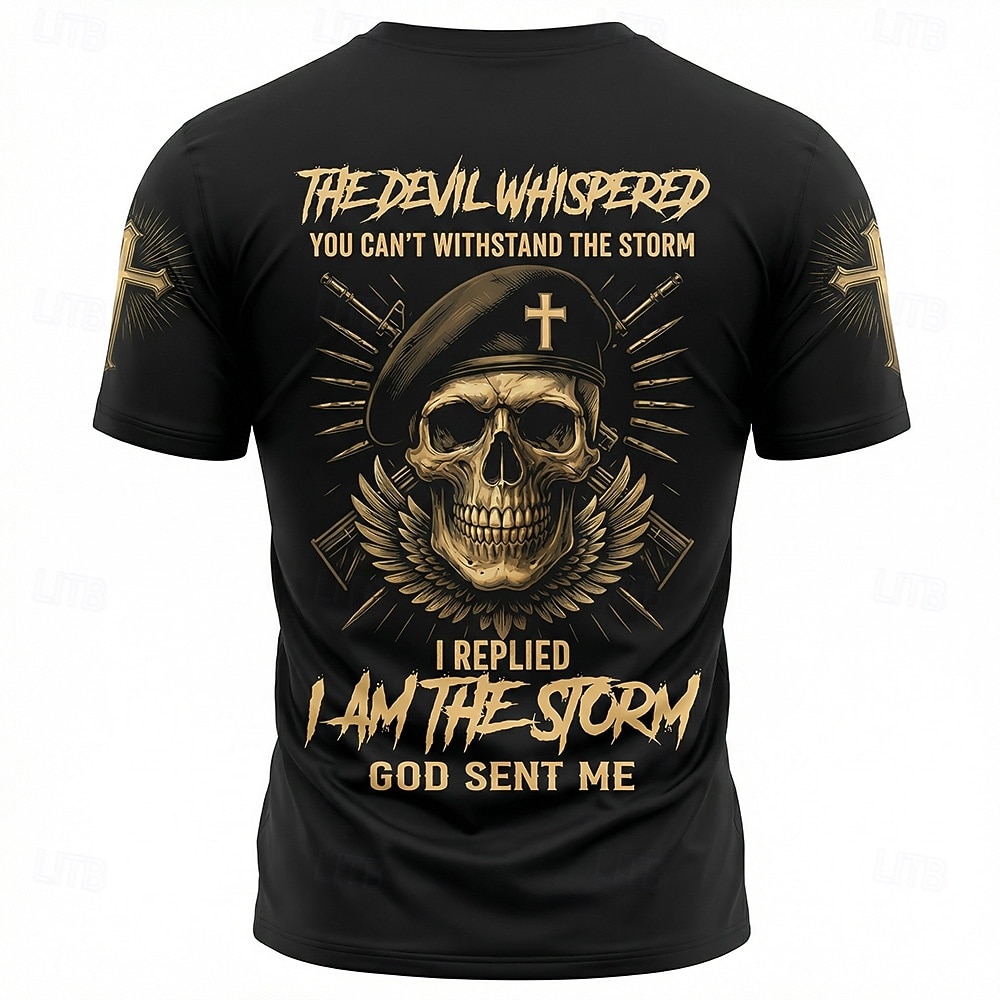 250 aniversario de Estados Unidos Hombre Cruz veteranos cristiano Camiseta Manga Corta Camiseta Impresión 3D Cuello Barco Camisa Religioso Patriótico Casual Diario Fiesta Negro 1 Negro 2 Verano 2026 - $21.99 –P2