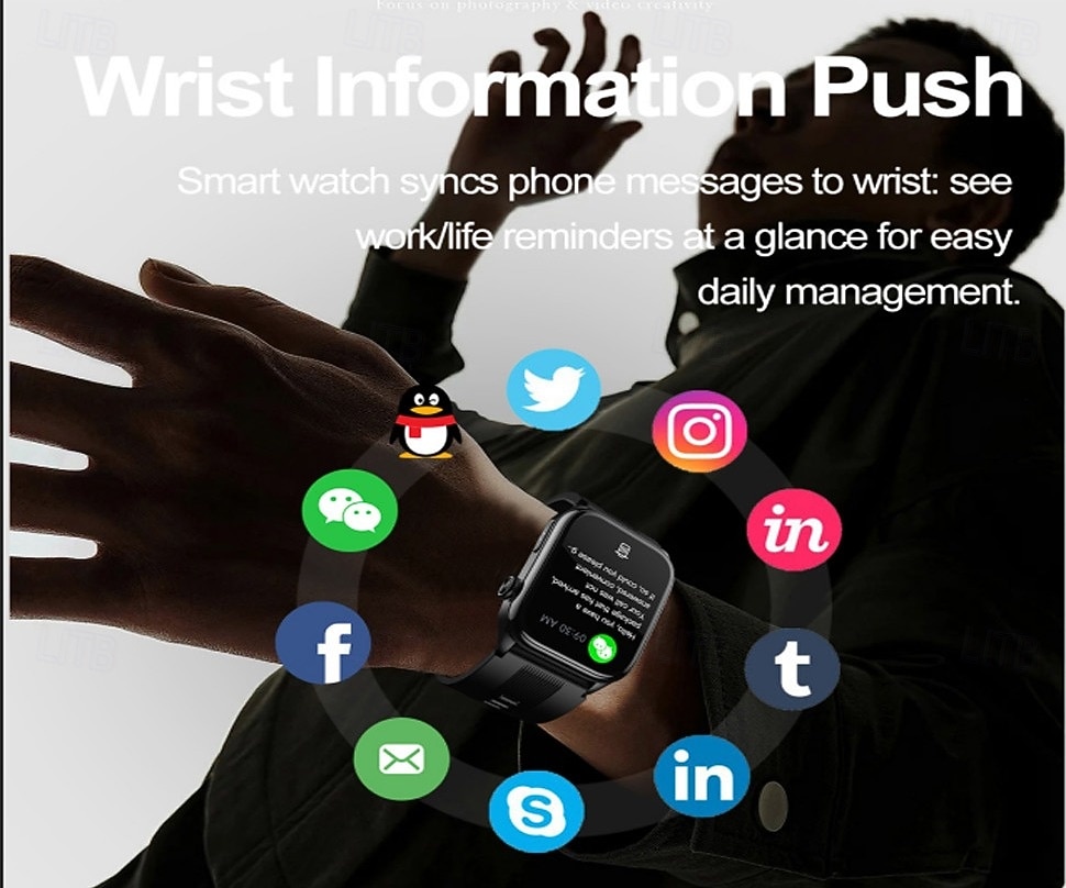 iMosi S101 Reloj inteligente 2.06 pulgada Smartwatch Reloj elegante Bluetooth Podómetro Recordatorio de Llamadas Seguimiento de Actividad Compatible con Android iOS Hombre Llamadas con Manos Libres 2026 - $168.99 –P10