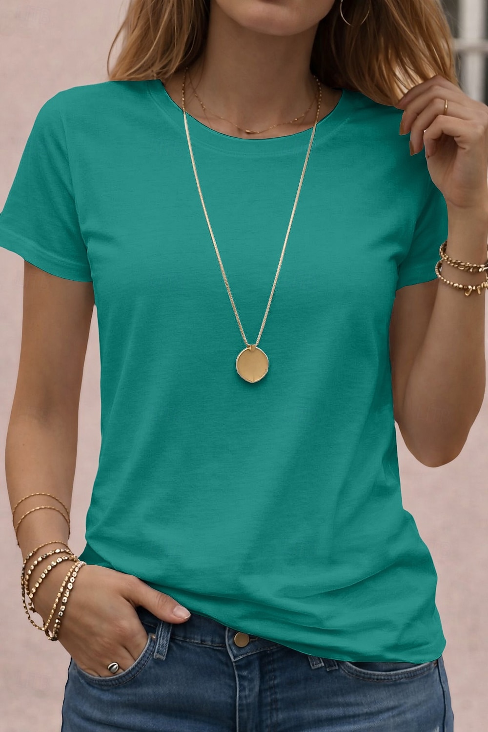 Women's T Shirt Tee Solid Color Classic Casual Short Sleeve Crew Neck ...