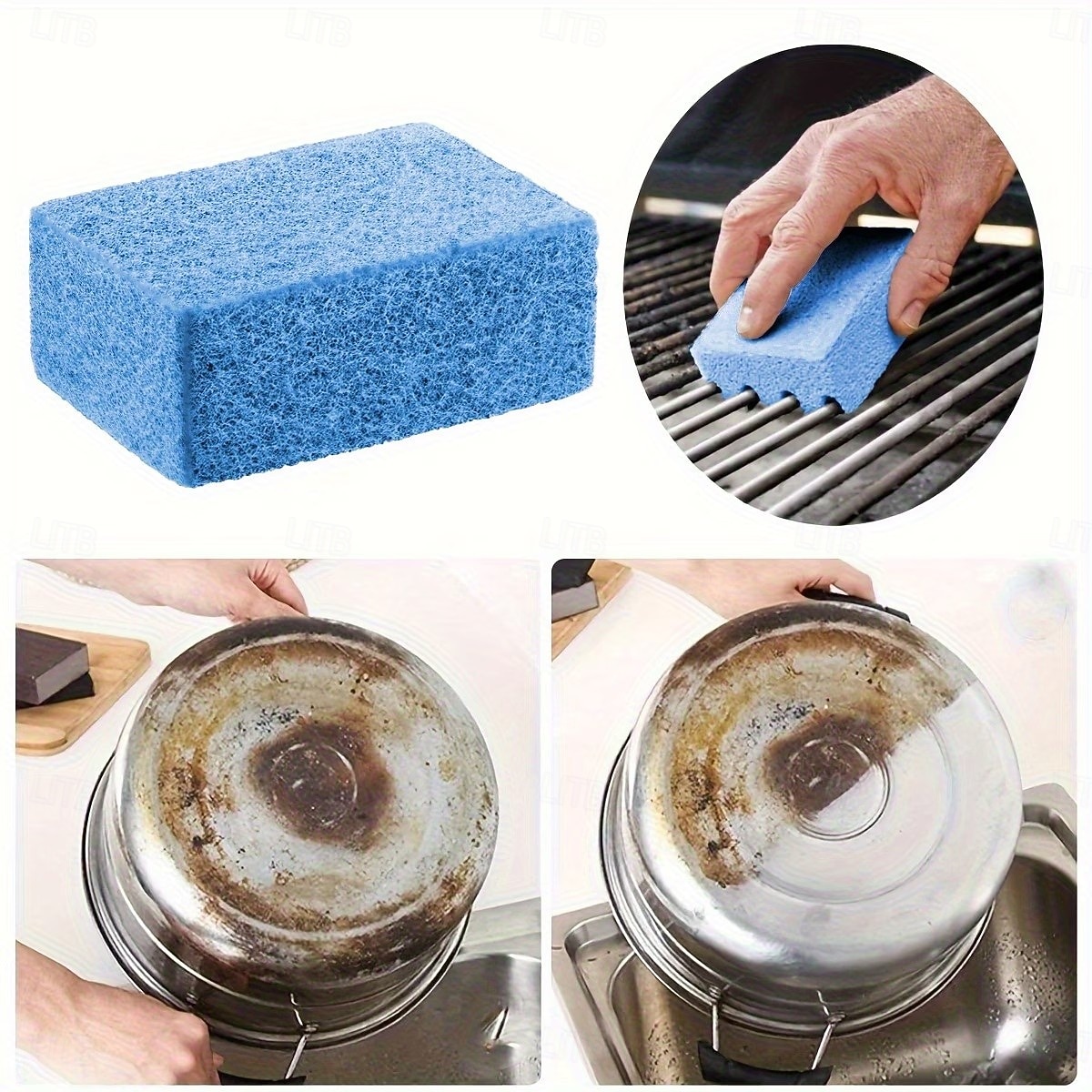 Набор из 8 прочных чистящих подушечек для барбекю - щетки без щетины для грилей, решеток для духовок и походной посуды - термостойкие щетки, устойчивые к царапинам, подходят для 2026 - $9.99 –P4
