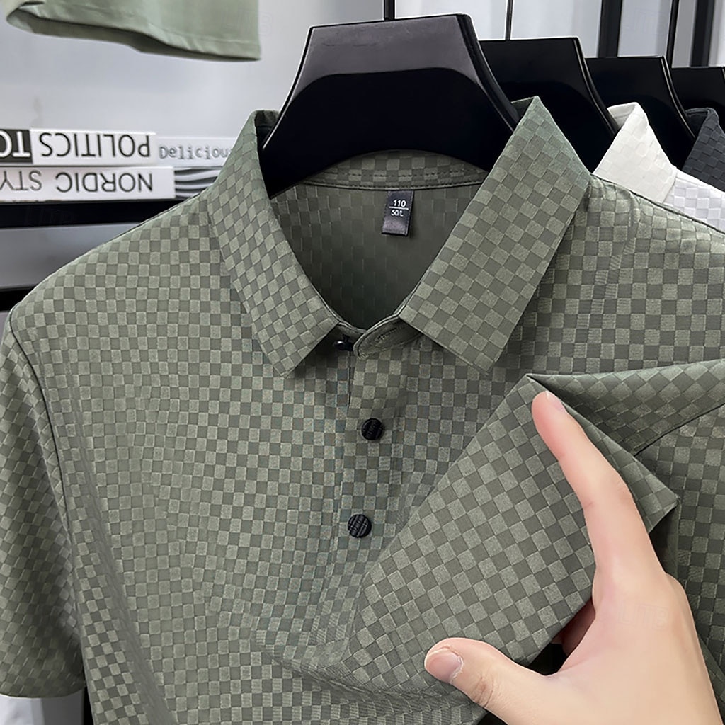 Herren Polo Business-Polo Lässig Geschäft Revers Kurzarm Mode Modern Einfach Knöpfe Rein Sommer Frühling Normale Passform Schwarz Weiß Purpur Grün Khaki Grau Polo 2026 - $22.99 –P6