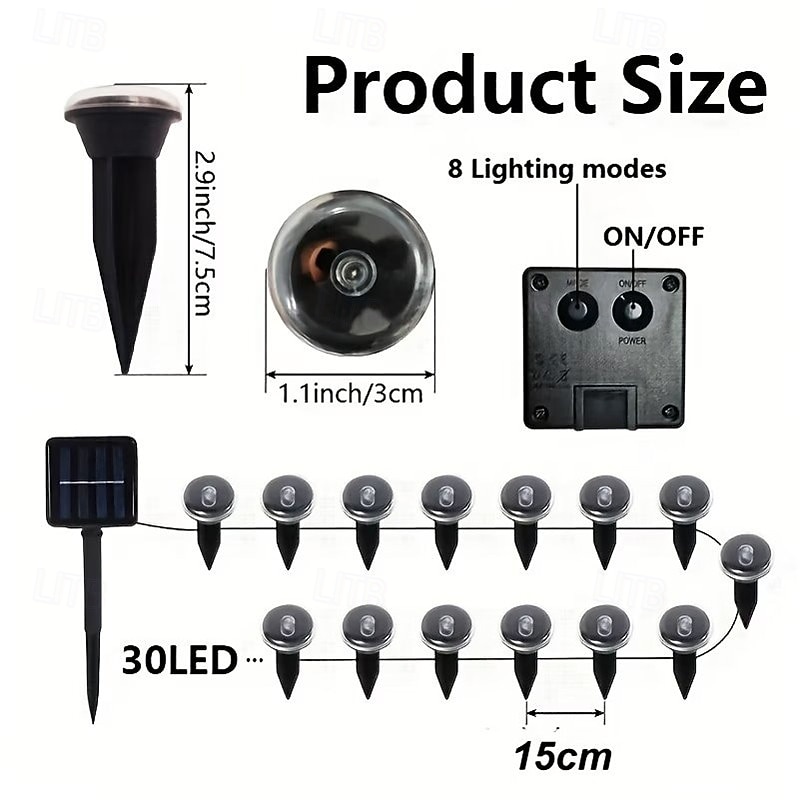 Solar-Powered Led Path Garden Lights  Purple Fairy Lights 30LED IP44 Waterproof  And Durable Recessed Outdoor Garden Lights Suitable For Decorative Lighting Of Walkways Lawns, Camping Parties 2026 - $34.99 –P15