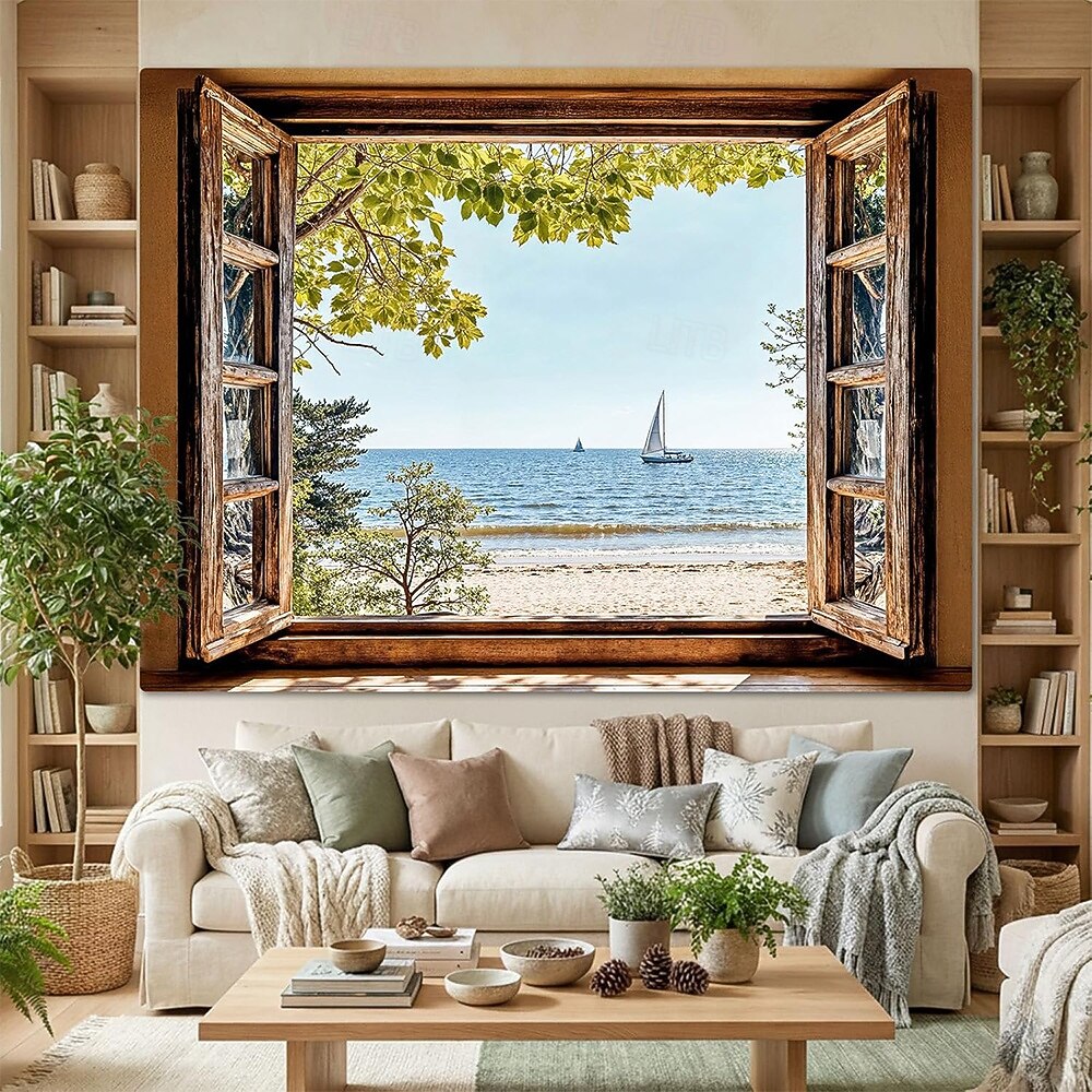 3D Zen Garden Window View Wall Tapestry Cherry Blossoms Sakura Pond Rocks Shoji Screen Tea Set Home Decor Living Room Bedroom Backdrop Office Mural Art 2026 - $19.99 –P11