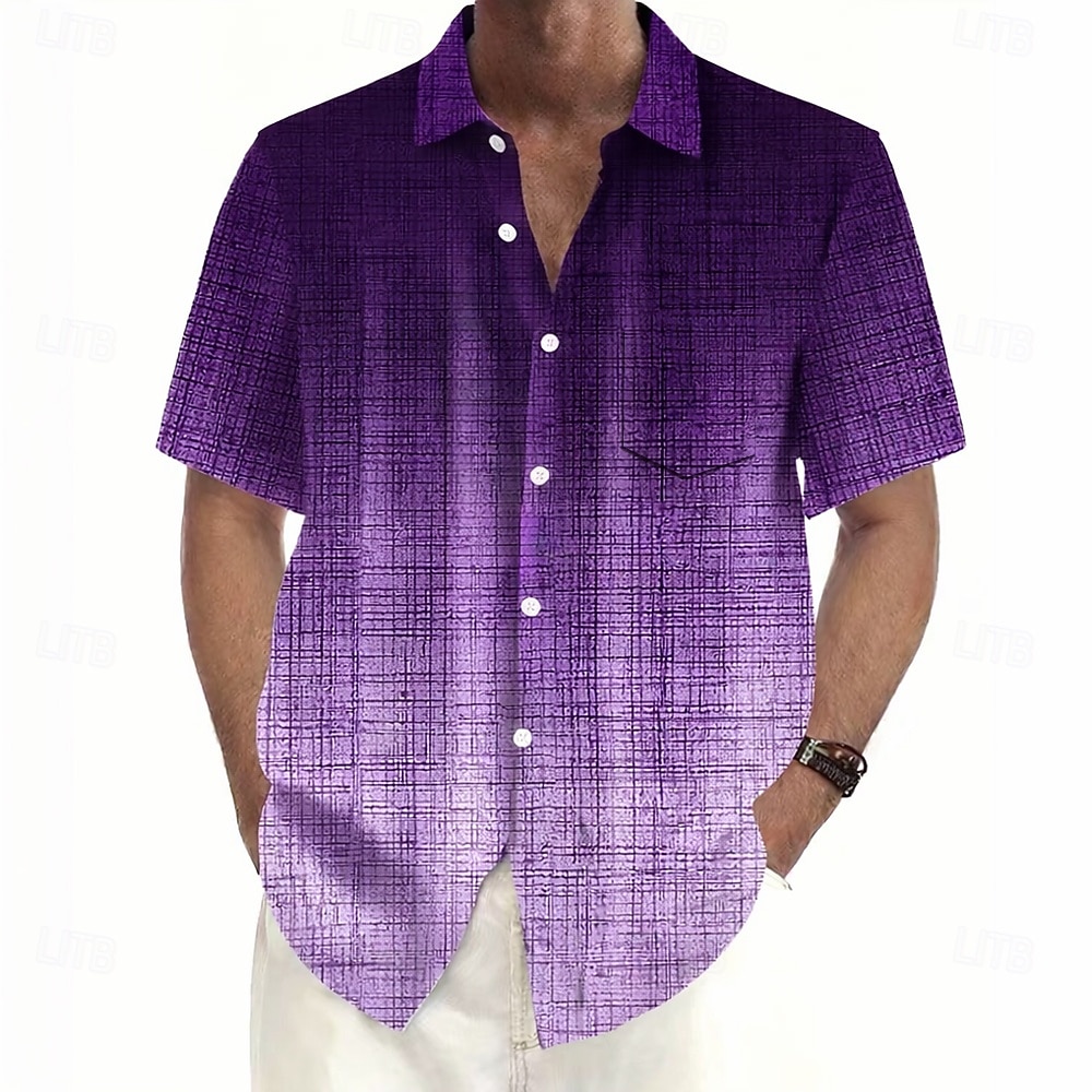 Per uomo Colore sfumato Arte astratta Camicia Camicia Estiva Camicia con Bottoni Manica Corta Moda Casual All'aperto Vacanza Abbigliamento Quotidiano Estate Primavera Collo ripiegato Stampa 3D del 2026 a $25.99 –P6