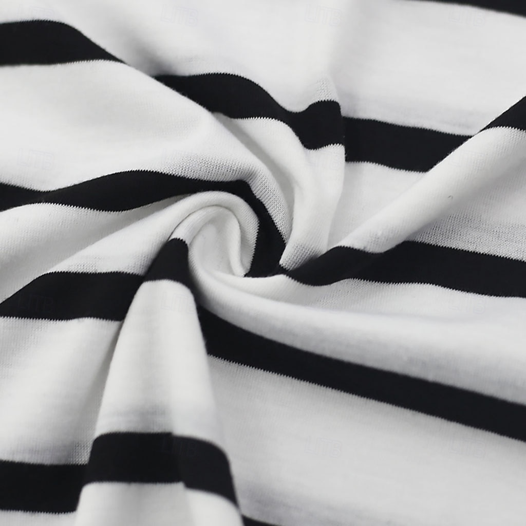 Herren T Shirt Kurzarmshirt T-Shirt Kurzarm Rundhalsausschnitt Sommer Frühling Gestreift Horizontale Streifen Mode Streetwear Stilvoll Patchwork Farbblock Streifen Lässig Täglich Outdoor Schwarz Rote 2026 - $16.49 –P13