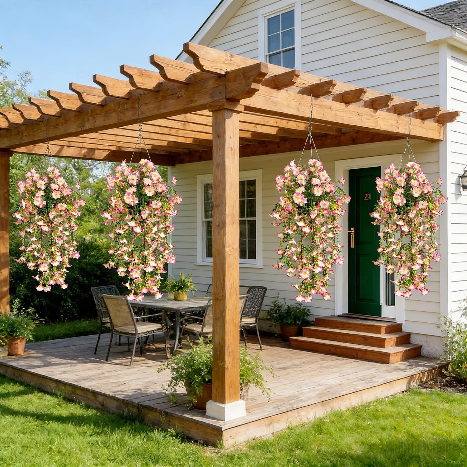 4pcs Artificial Morning Glory Vine Garland for Wedding, Home, & Outdoor Decor, Realistic Flower Hanging Vines for Garden, Patio, Wall, and Courtyard, Durable Faux Floral Décor for Wedding Decoration 2026 - $22.99 –P3