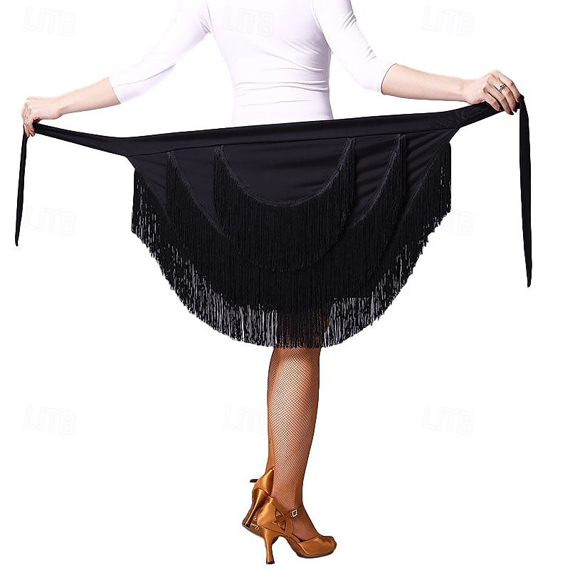 Women's Black Fringe Latin Dance Skirt 2026 - $28.99 –P5