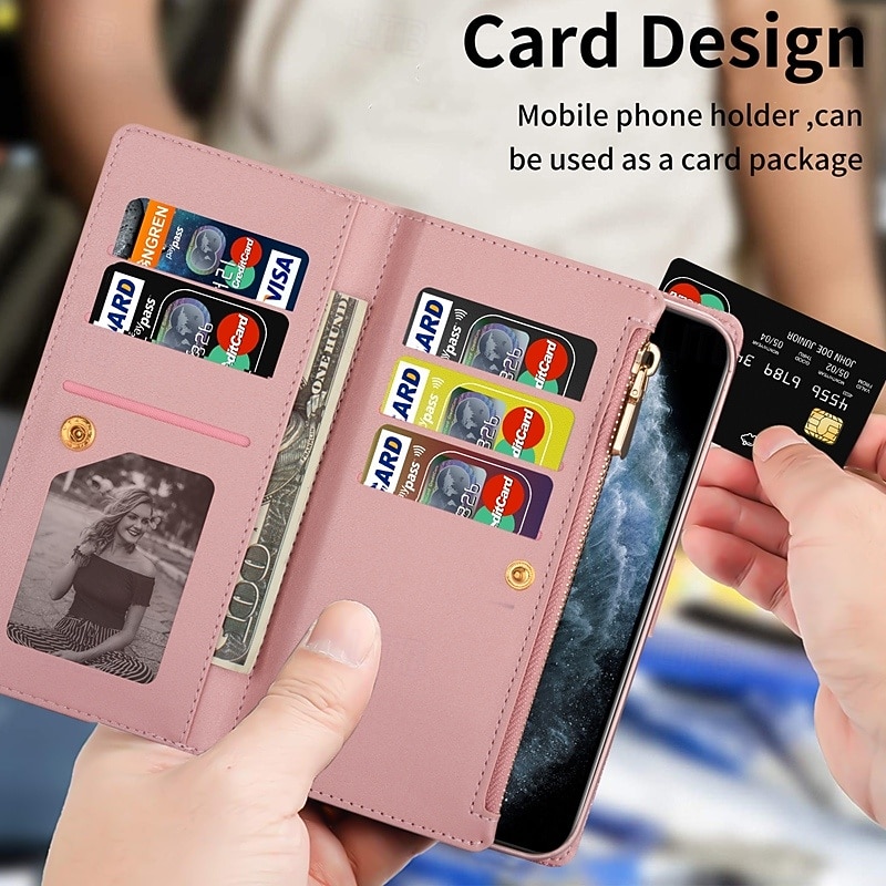 Phone Case For Samsung Galaxy S26 S26 Plus S26 Ultra Wallet Case Zipper Full Body Protective Kickstand Color Gradient sky PU Leather 2026 - $24.99 –P11