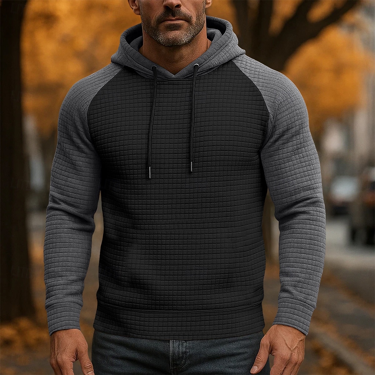 Per uomo Felpa con cappuccio Felpa con cappuccio a nido d'ape Aalbicocca Grigio 2 # Grigio 3# Nero Grigio chiaro Con Cappuccio Colletto Mao Semplice Patchwork Blocco di colore Casuale Quotidiano del 2026 a $24.99 –P8