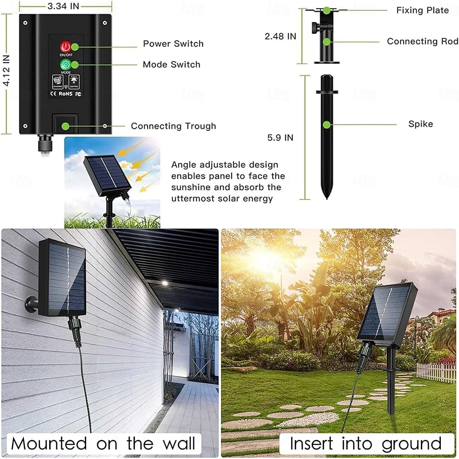 330FT/100M Outdoor Solar Fairy String Lights, 1000 LEDs, IP65 Waterproof, 31V Solar Panel & USB Rechargeable, 8-Function Remote, Decorative LED Lights for Garden, Patio, Pool, Wedding, Party 2026 - $125.99 –P6