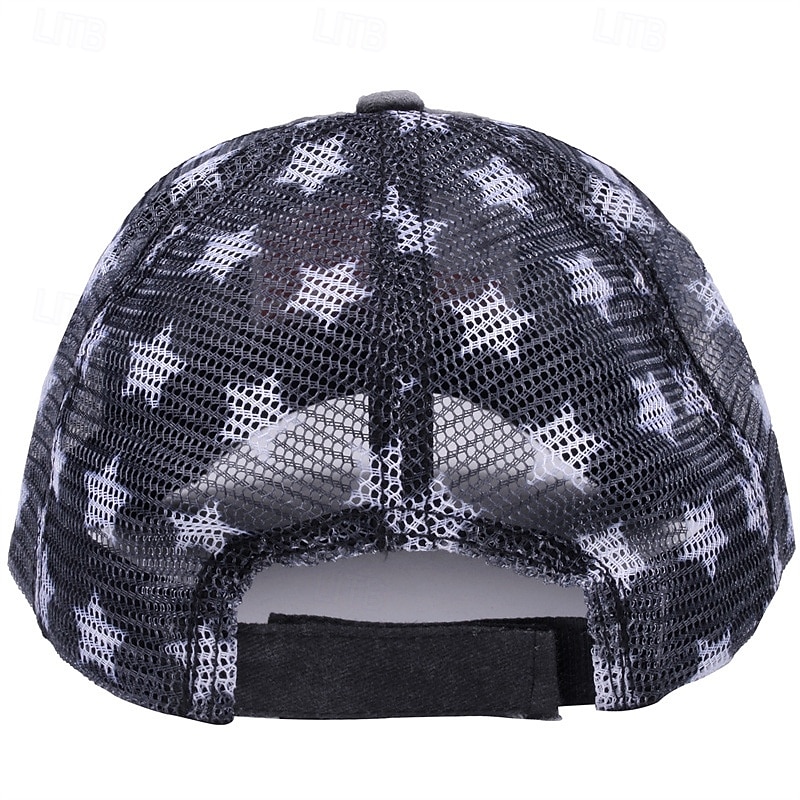 Cappellino da baseball patriottico in cotone lavato con stella della bandiera americana ricamata, cappellino da camionista vintage effetto invecchiato con rete per uomo e donna, 4 luglio, giorno del 2026 a $16.99 –P13