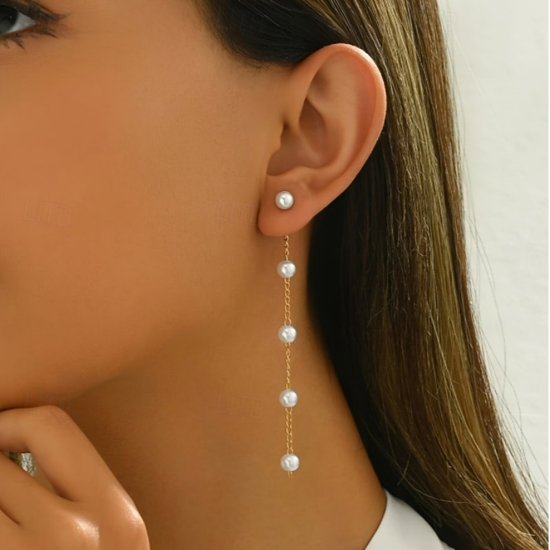 1 pár Náušnice For Dámské Perla Denní Formální ulice Slitina Kapka 2026 - $1.49 –P1