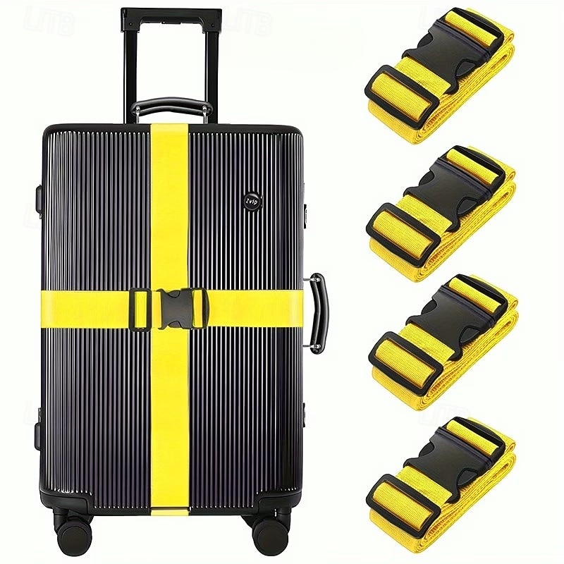 4PCS Luggage Straps, 200CM Adjustable Travel Bag Belts with Buckle, Secure Suitcases, Quick Luggage Identification, Multiple Colors, Travel Essential, Gift Idea 2026 - $24.99 –P3