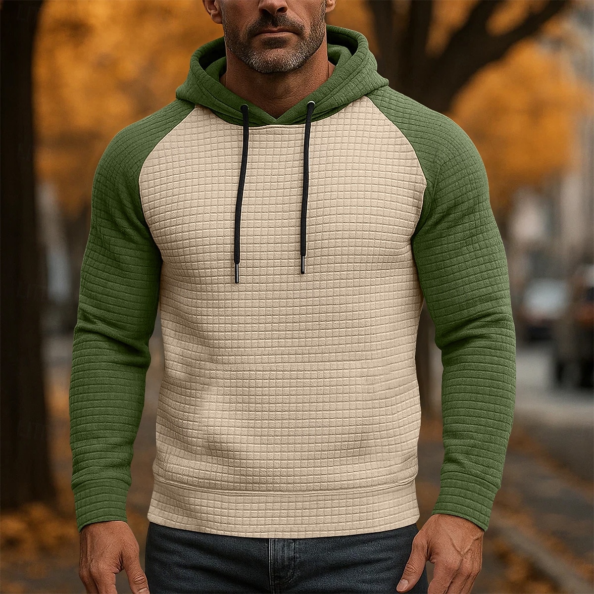 Per uomo Felpa con cappuccio Felpa con cappuccio a nido d'ape Aalbicocca Grigio 2 # Grigio 3# Nero Grigio chiaro Con Cappuccio Colletto Mao Semplice Patchwork Blocco di colore Casuale Quotidiano del 2026 a $24.99 –P3