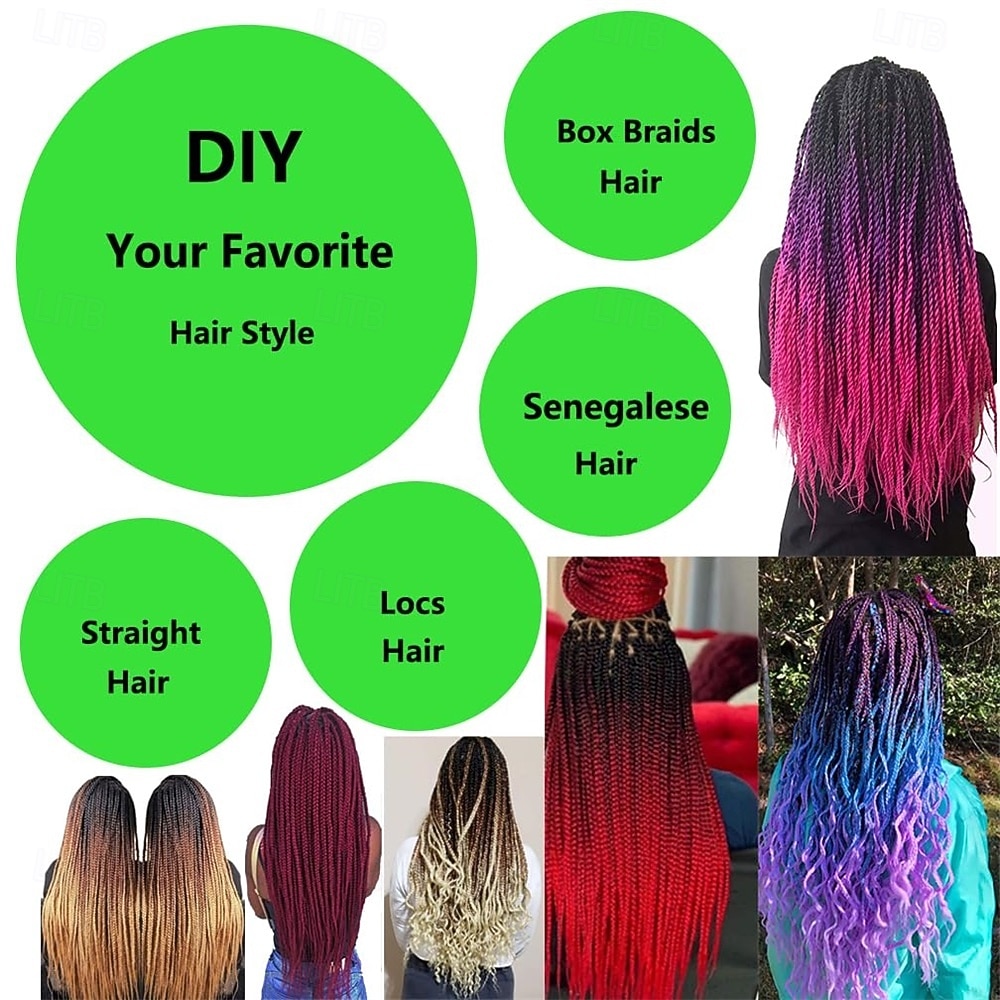 Braiding Hair Ombre Black to Red Braid Hair Extensions Hot Water Setting High Temperature Synthetic Fiber 24 Inches(B1-3Pack) 24 Inch (Pack of 3) 2026 - $31.99 –P5