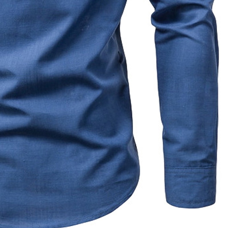 Per uomo Camicia Camicia elegante Camicia con Bottoni Pullover Tinta unica Quotidiano Affari Nero Bianco Marrone Blu scuro Manica Lunga Collo ripiegato Tutte le stagioni Abbigliamento Puro del 2026 a $10.49 –P8