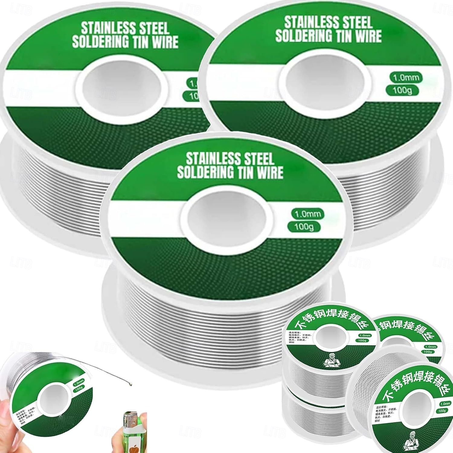 3 יחידות חוטי הלחמה מצית נירוסטה מאלומיניום, חוטי הלחמה פח נירוסטה, חוטי הלחמה ליבת רוזין עופרת בדיל, חוט הלחמה להמסה נמוכה בחוזק גבוה, להלחמה חשמלית 2026 - $15.99 –P1