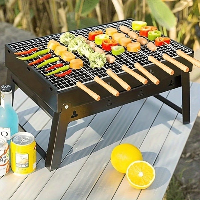 20 stuks barbecuespiesen, multifunctionele roestvrijstalen spiesen met houten handvatten, barbecueprikkers, benodigdheden voor buitenkoken en barbecueën van kippenvleugels en ander vlees. 2026 - $11.99 –P4
