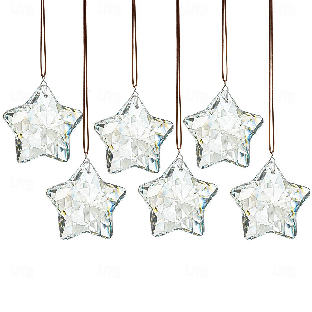 1/6Pcs Rainbow Pentagram Star Crystal Suncatcher  Prism Pendant Crafts for Home Office Garden Decoration Rainbow Maker Window Pendant 2026 - $9.99 –P9