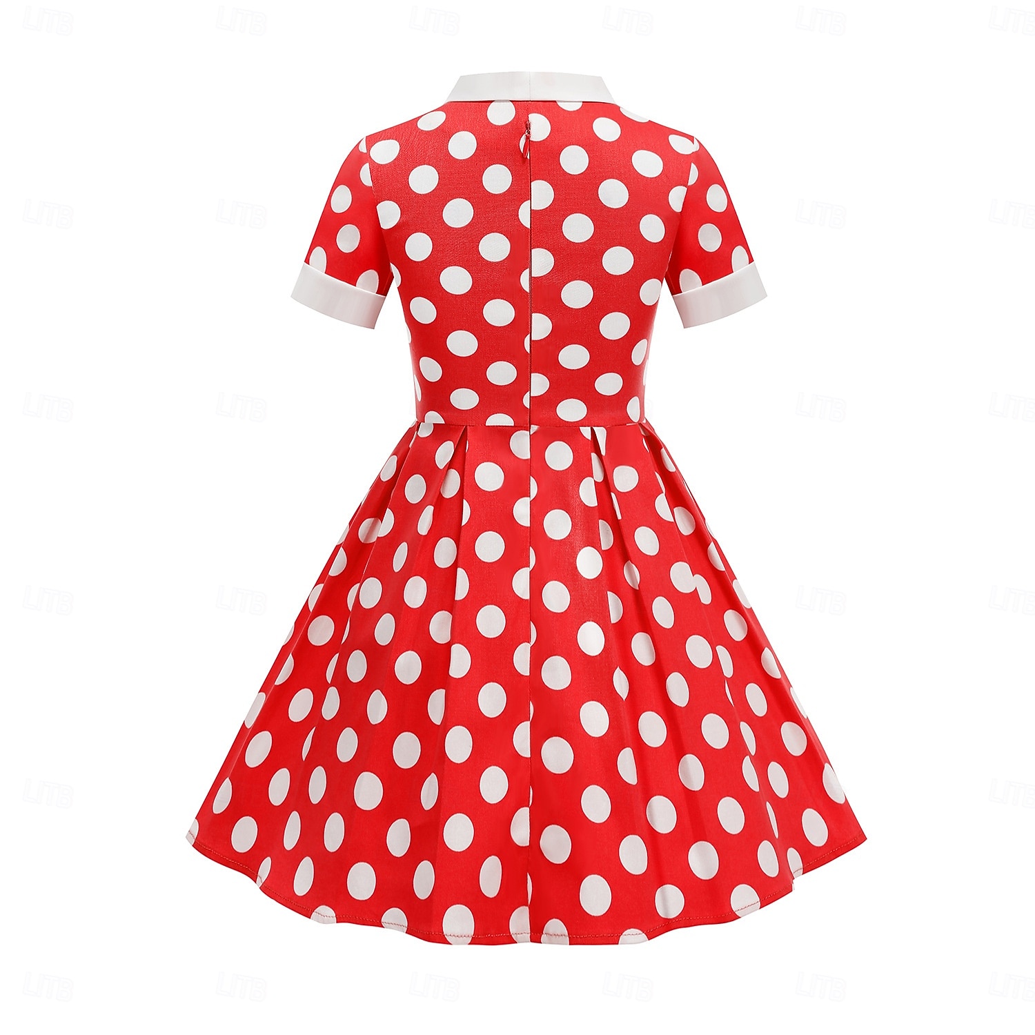 1950er Rockabilly Vintage-Kleid Kleid Swing-Kleid Kurze Ärmel Tupfen A-Linie Kostüm Mädchen Karneval Maskerade Alltagskleidung Junggesellinnenabschiedsparty Kinder Kleid Frühling & Sommer 2026 - $40.99 –P10