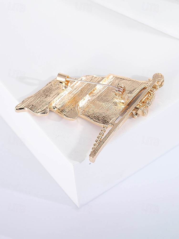 Zestaw broszek patriotycznych dla kobiet, ze stopu metali, w kolorze złotym i srebrnym, 2-częściowe przypinki z flagą USA, idealne na 250. rocznicę USA, Dzień Niepodległości i na co dzień 2026 - $11.99 –P8